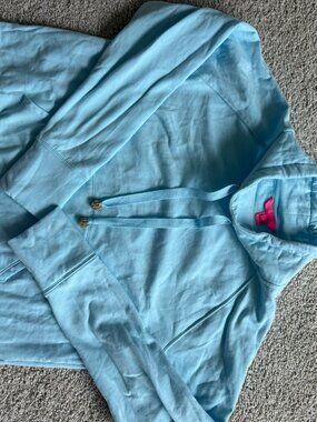 Lilly Pulitzer Collared Blue Sweatshirt